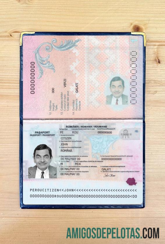 Passaporte Romênia 2021 Presente Photolook exemplo real